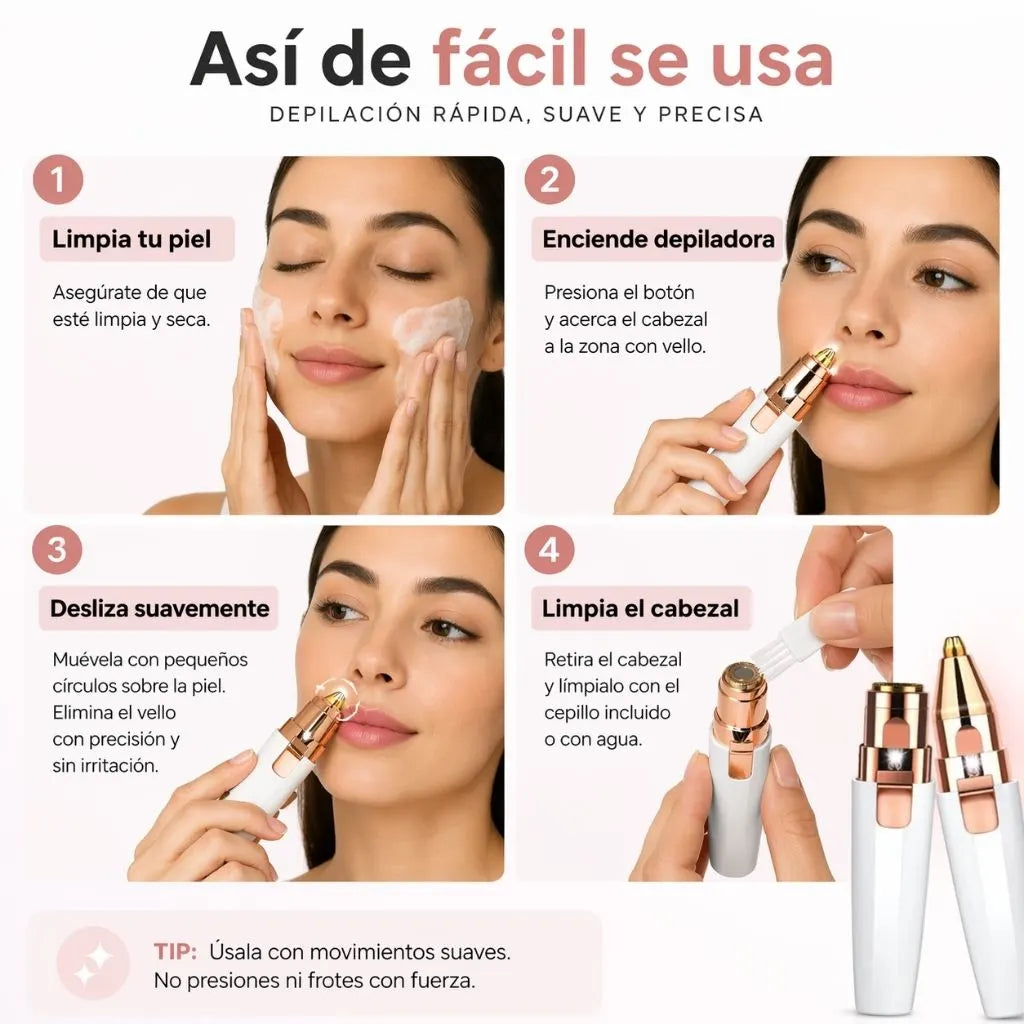 LumiFace™ — Depilación facial rápida y precisa